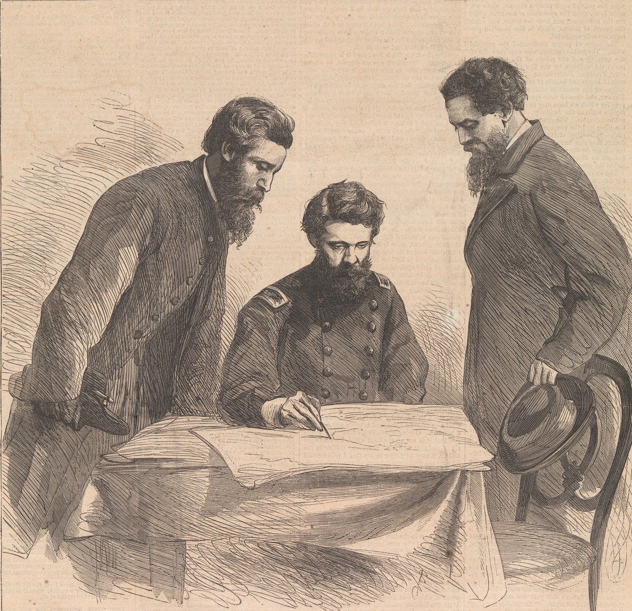 Planerar fångsten av Booth och Harold, 1865. av Unbekannt