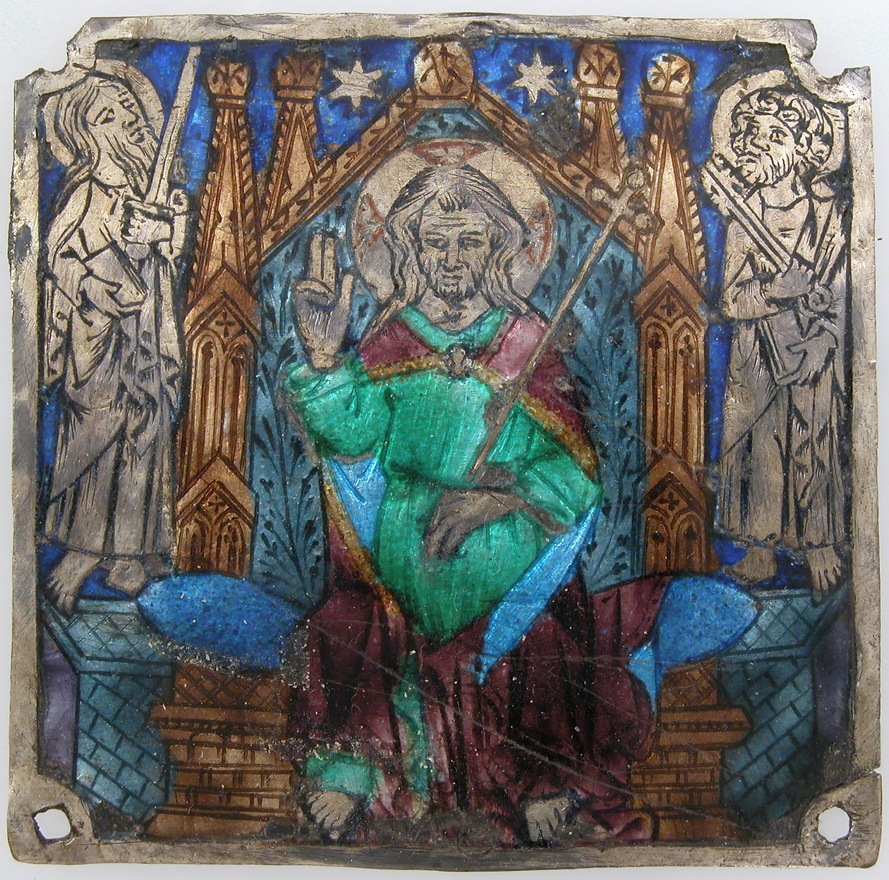 Plakett med Kristus i majestät, katalanska, 1300-talet. av Unbekannt