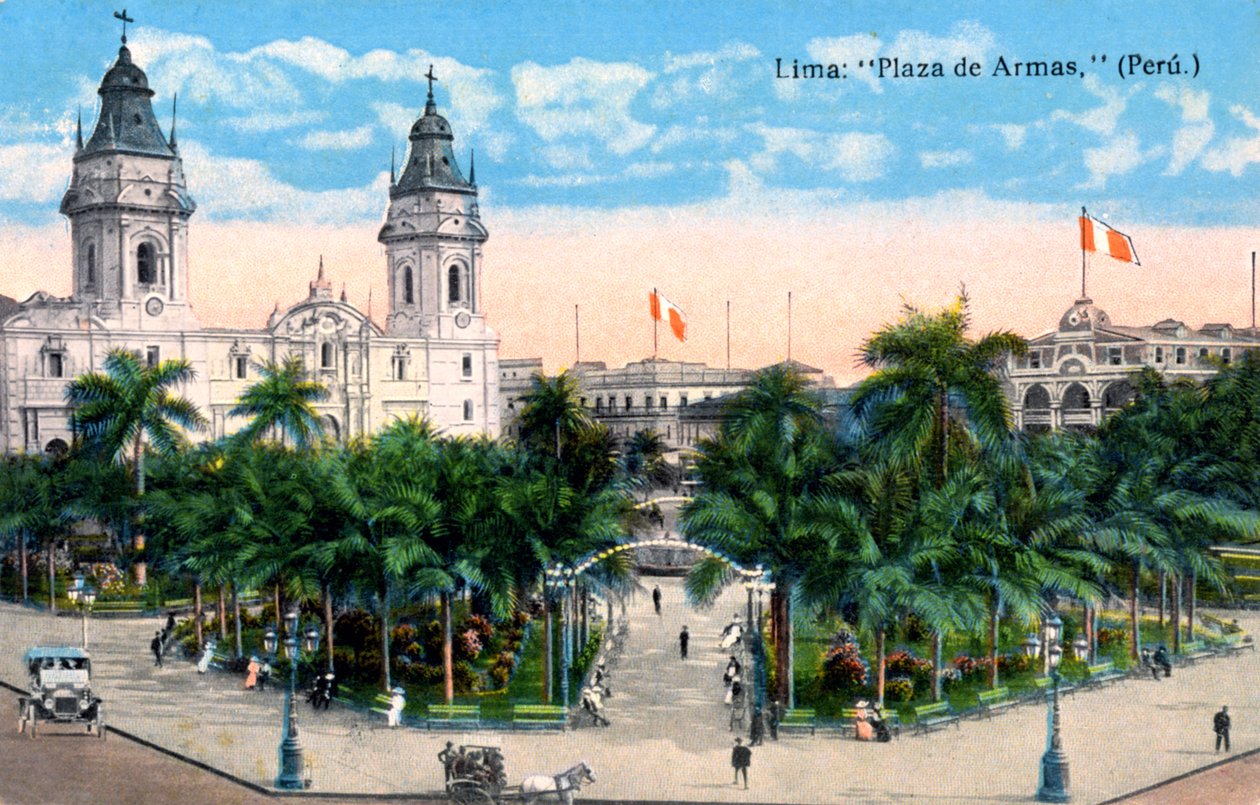 Plaza de Armas, Lima, Peru, tidigt 1900-tal av Unbekannt