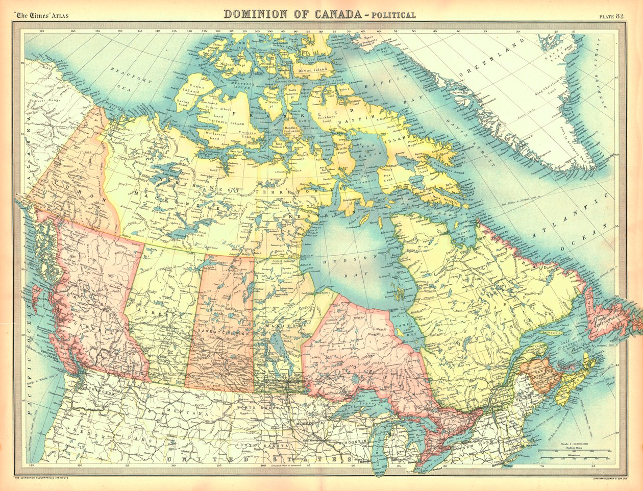 Politisk karta över Dominion of Canada av Unbekannt