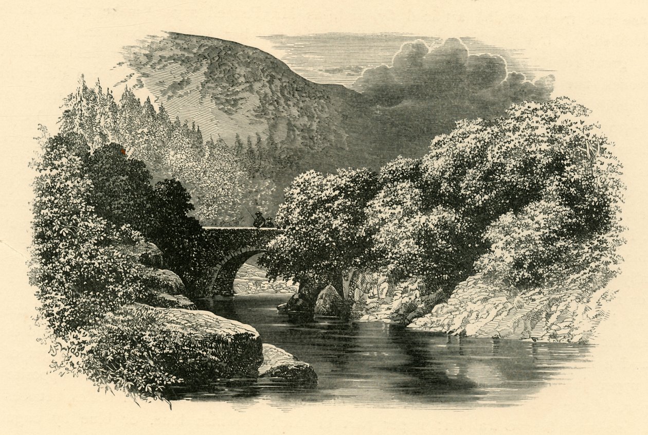 Aberglaslyn Bridge, norra Wales, c1890. av Unbekannt