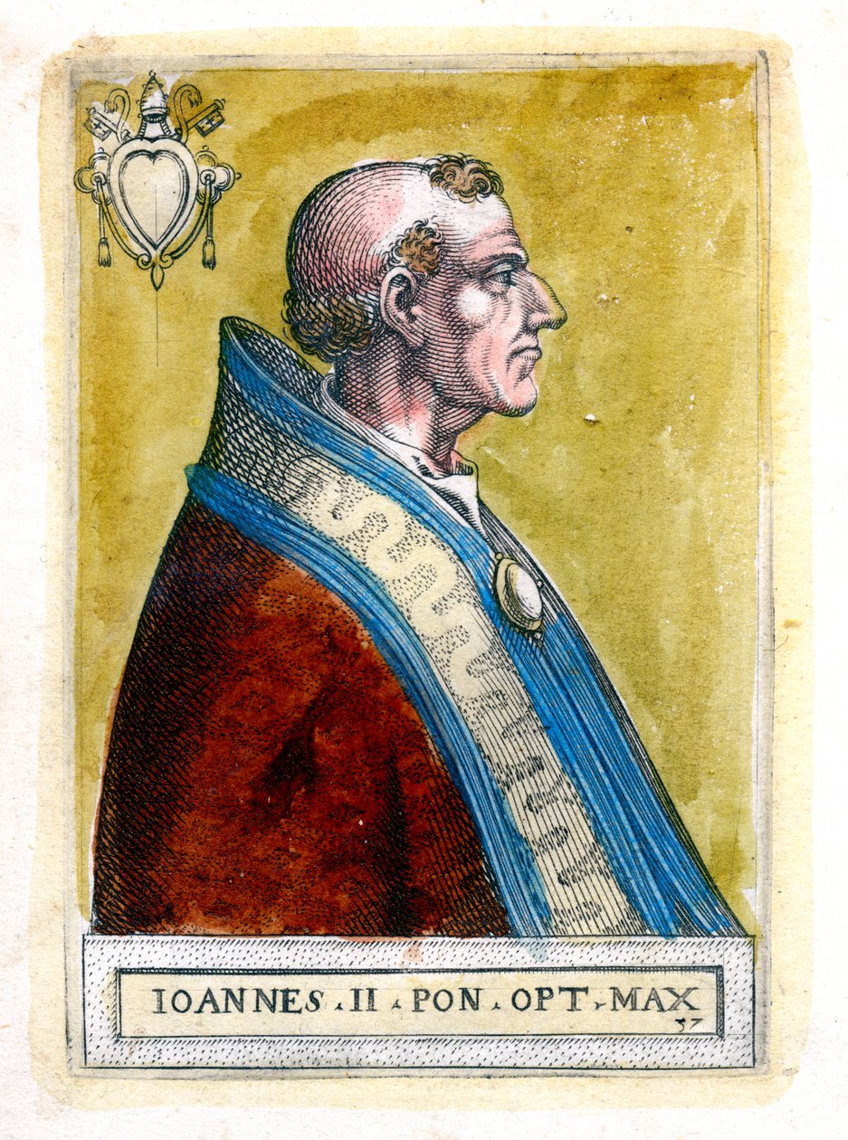 Påven Johannes II d535, c1800-talet av Unbekannt