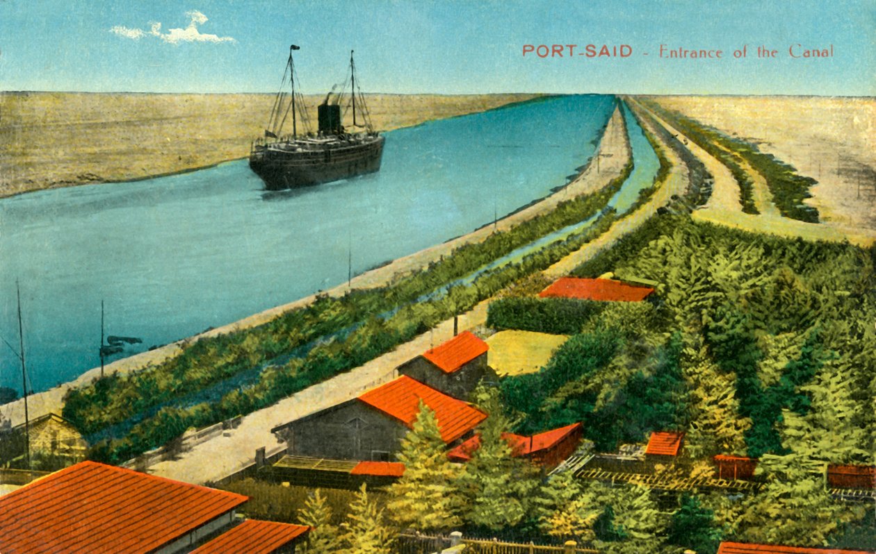 Port-Said - Ingången till kanalen, c1918-c1939. av Unbekannt
