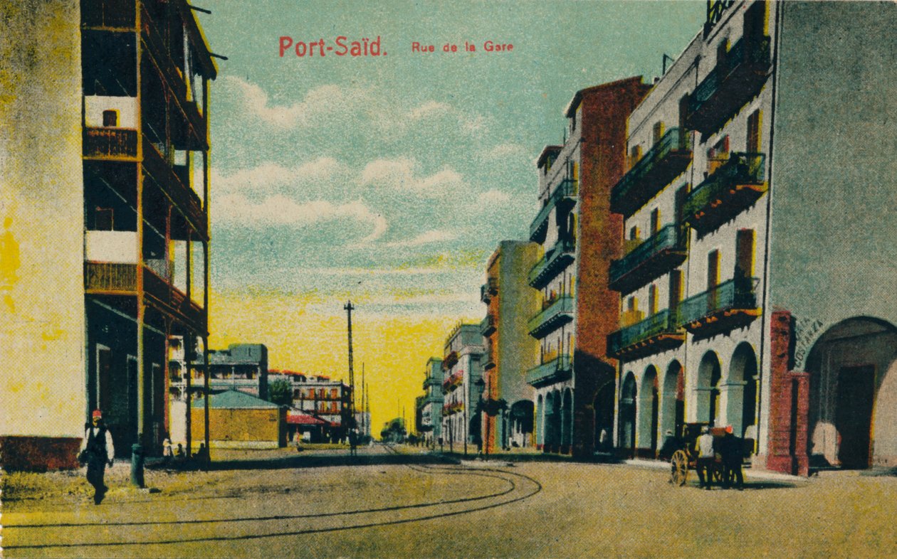 Port Said. Stationsgatan, c1900 av Unbekannt