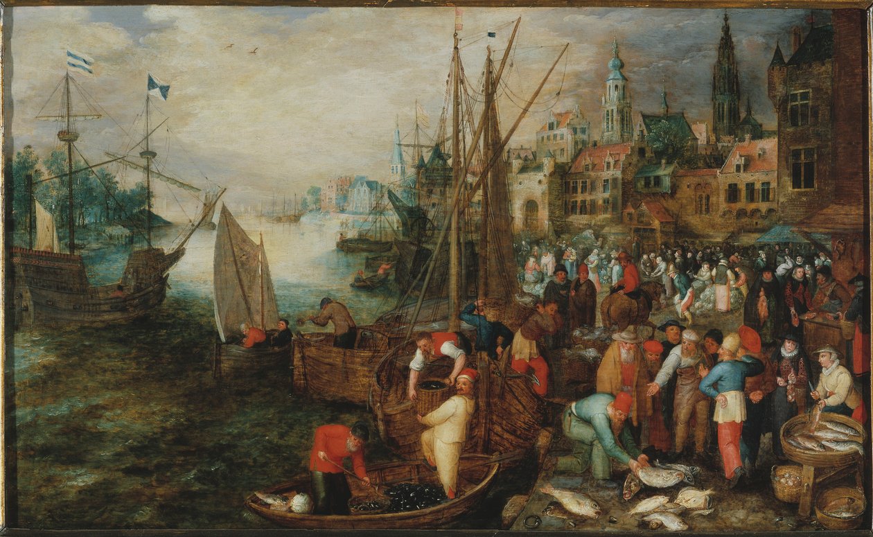 Antwerpens hamn, 1600. av Unbekannt