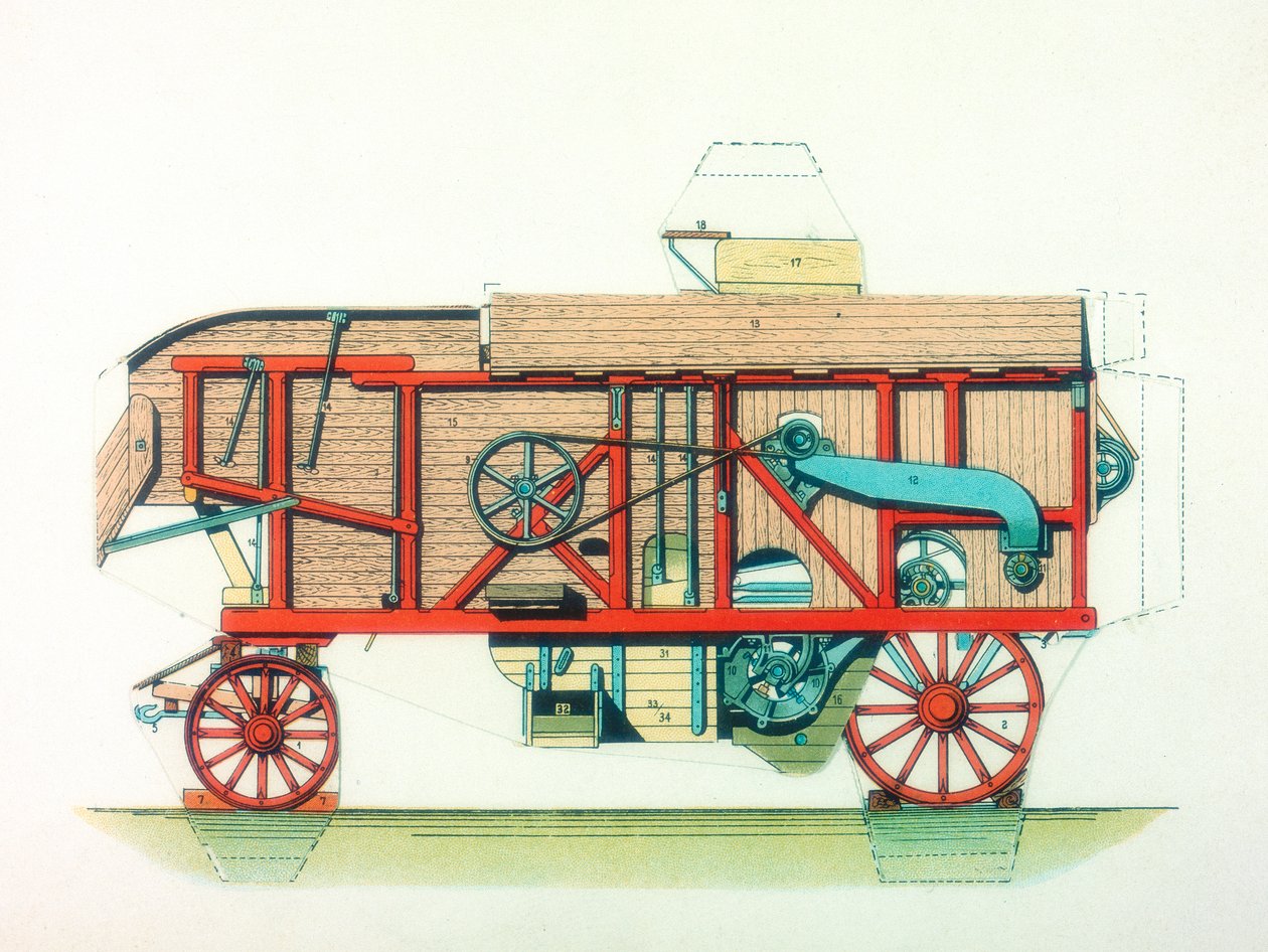Bärbar tröskmaskin, c1910 av Unbekannt