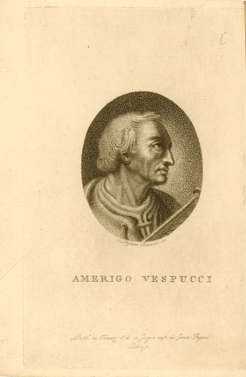 Porträtt av Amerigo Vespucci, 1798. av Unbekannt