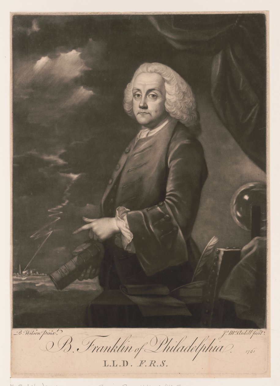 Porträtt av Benjamin Franklin (1706-1790) av Unbekannt