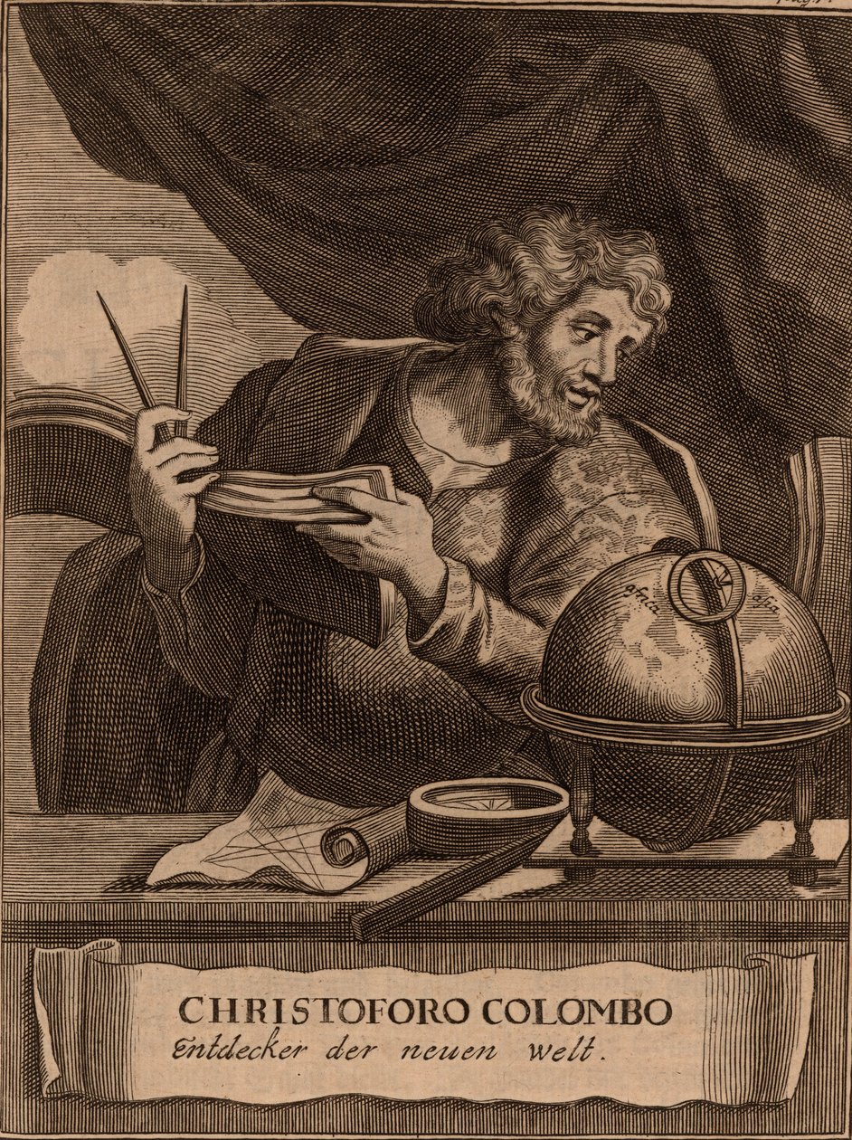 Porträtt av Christopher Columbus, 1681. av Unbekannt