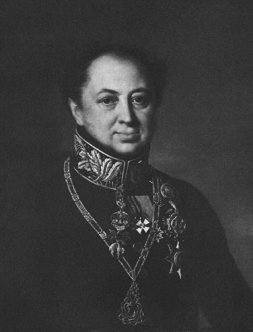 Porträtt av Dmitry Pavlovich Tatischev 1767-1845, 1838 av Unbekannt