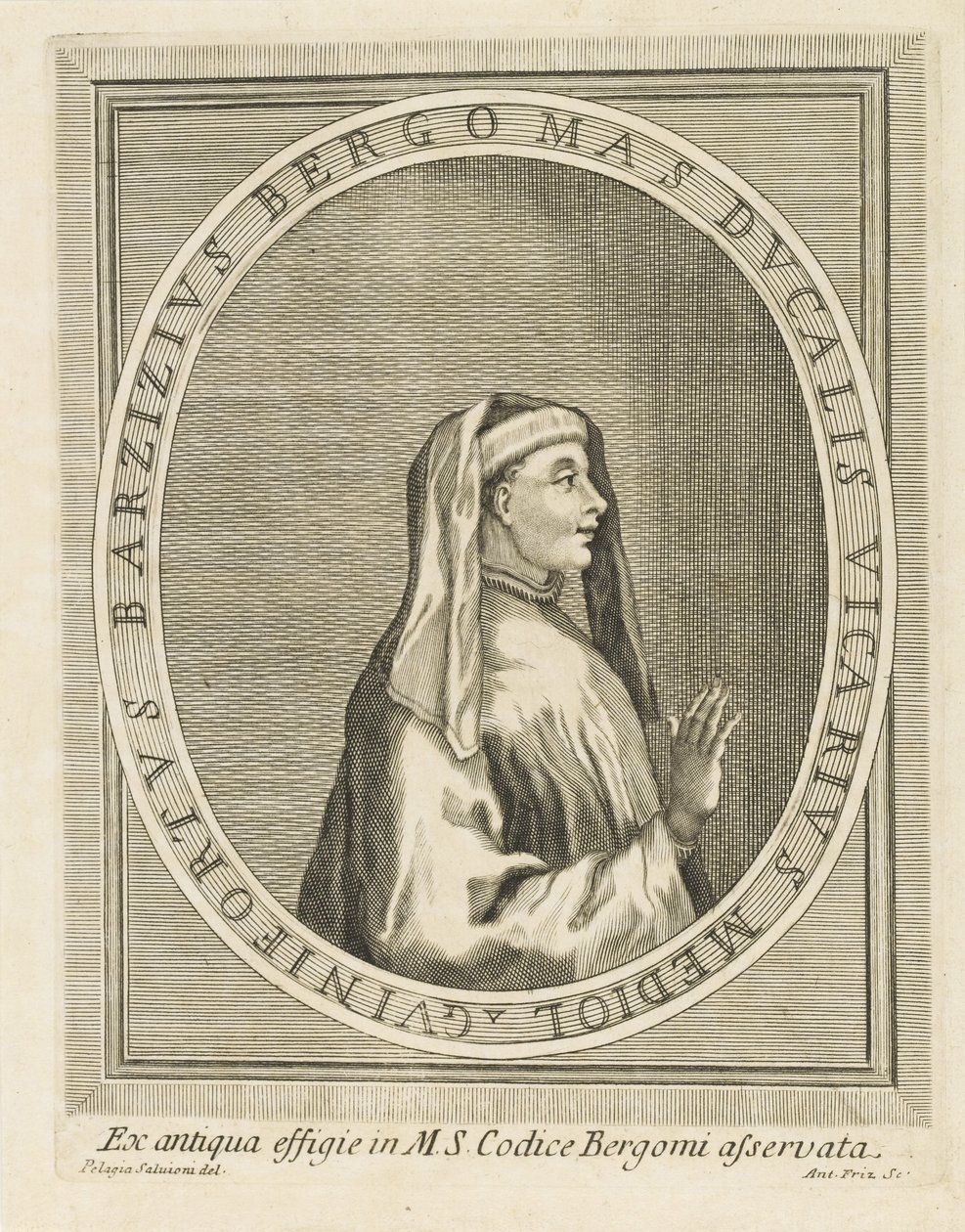 Porträtt av Gasparinus de Bergamo, 1716-1717. av Unbekannt