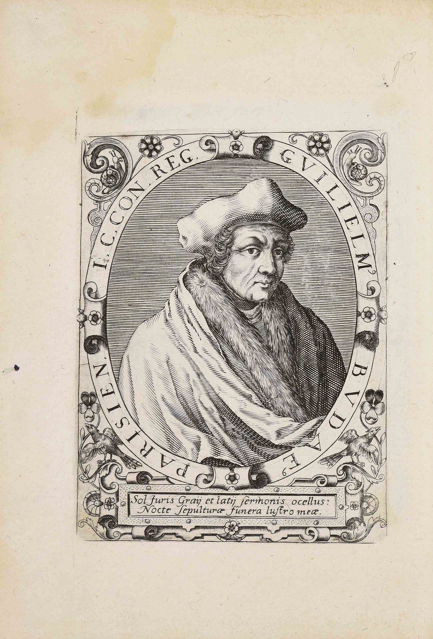 Porträtt av Guillaume Budé 1467-1540, 1627. av Unbekannt