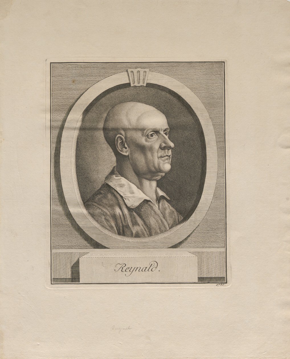 Porträtt av Guillaume Thomas Raynal 1713-1796, 1780. av Unbekannt