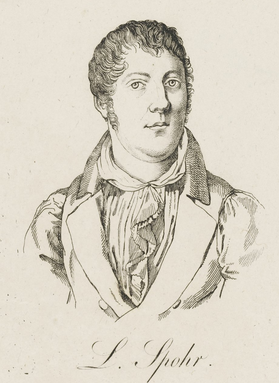 Porträtt av Louis Spohr 1784-1859, ca. 1830. av Unbekannt