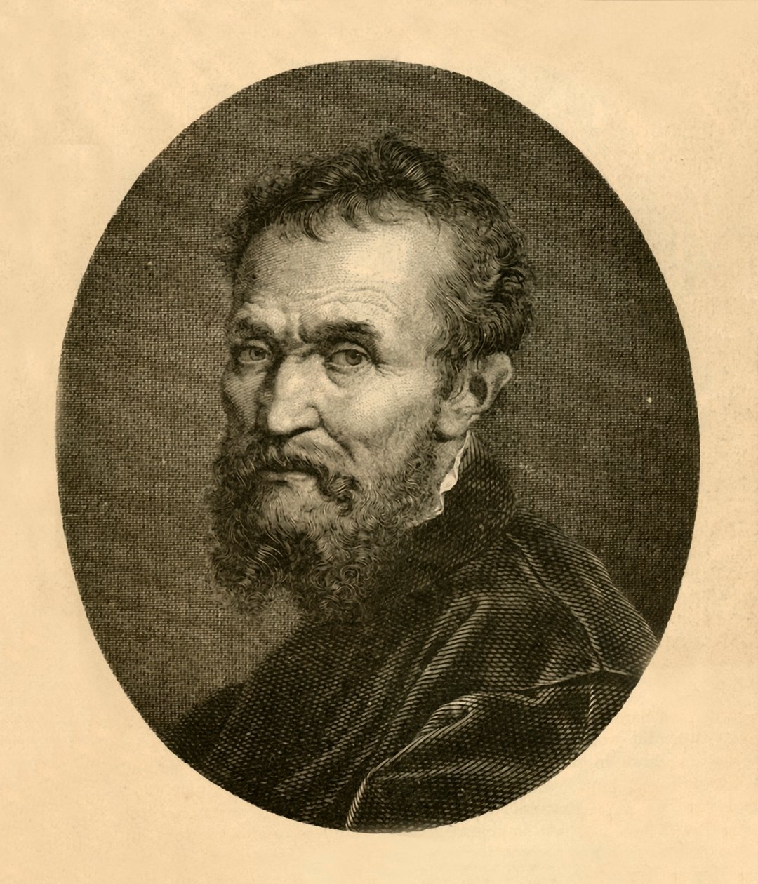 Porträtt av Michelangelo Buonarroti, 1881. av Unbekannt