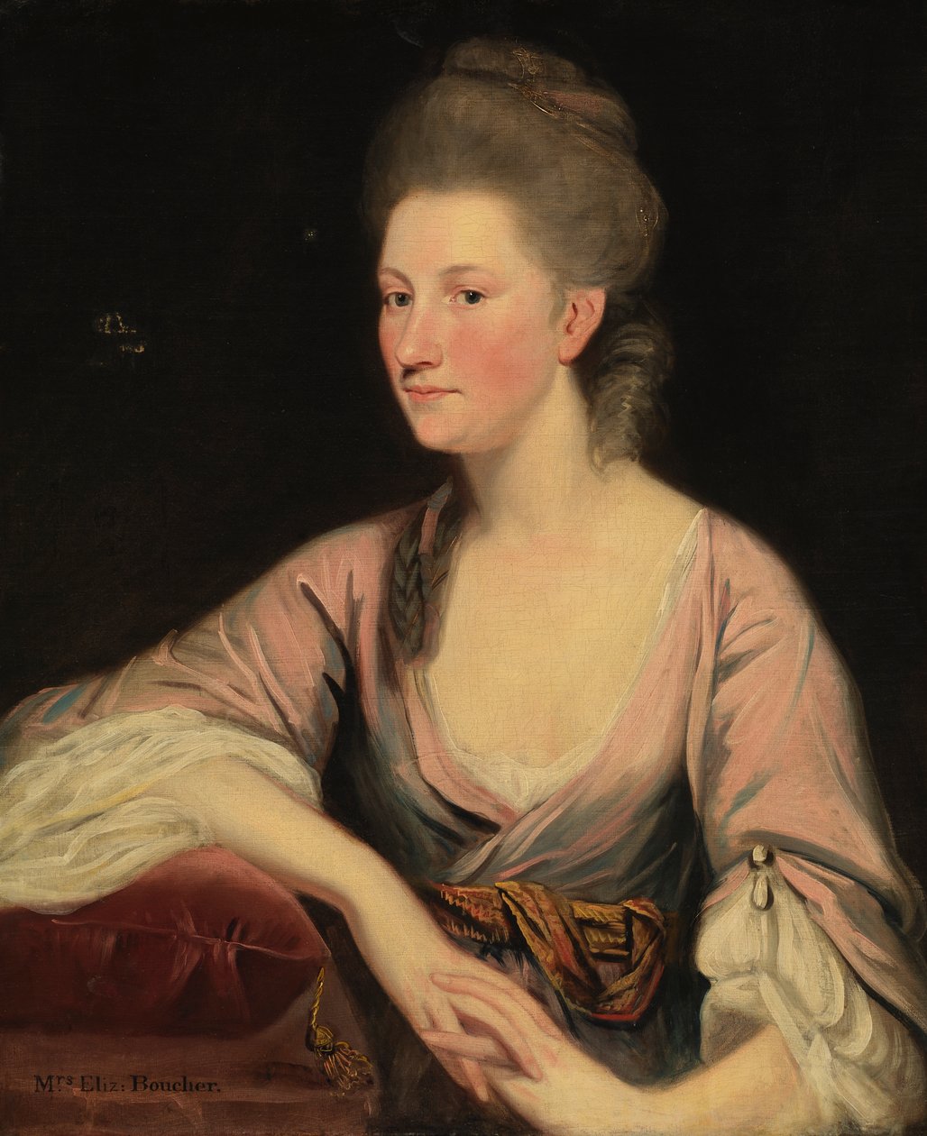 Porträtt av fru Elizabeth Boucher, 1700-talet. av Unbekannt