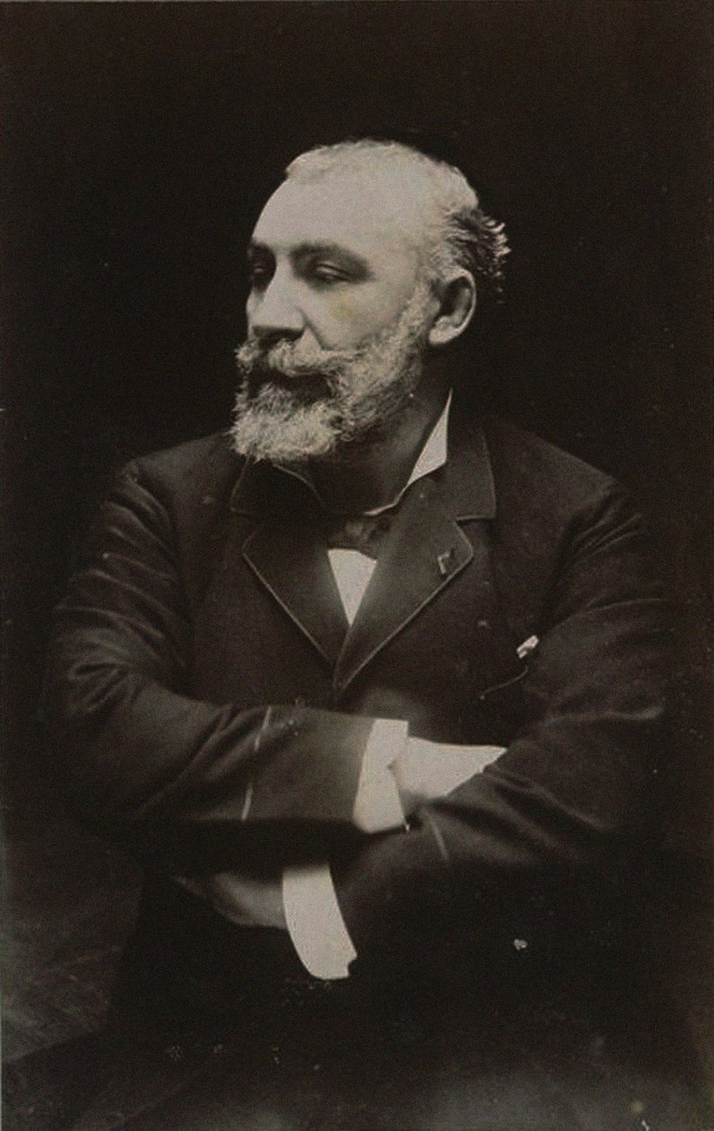 Porträtt av Rodolphe Julian 1839-1907, ca. 1890. av Unbekannt