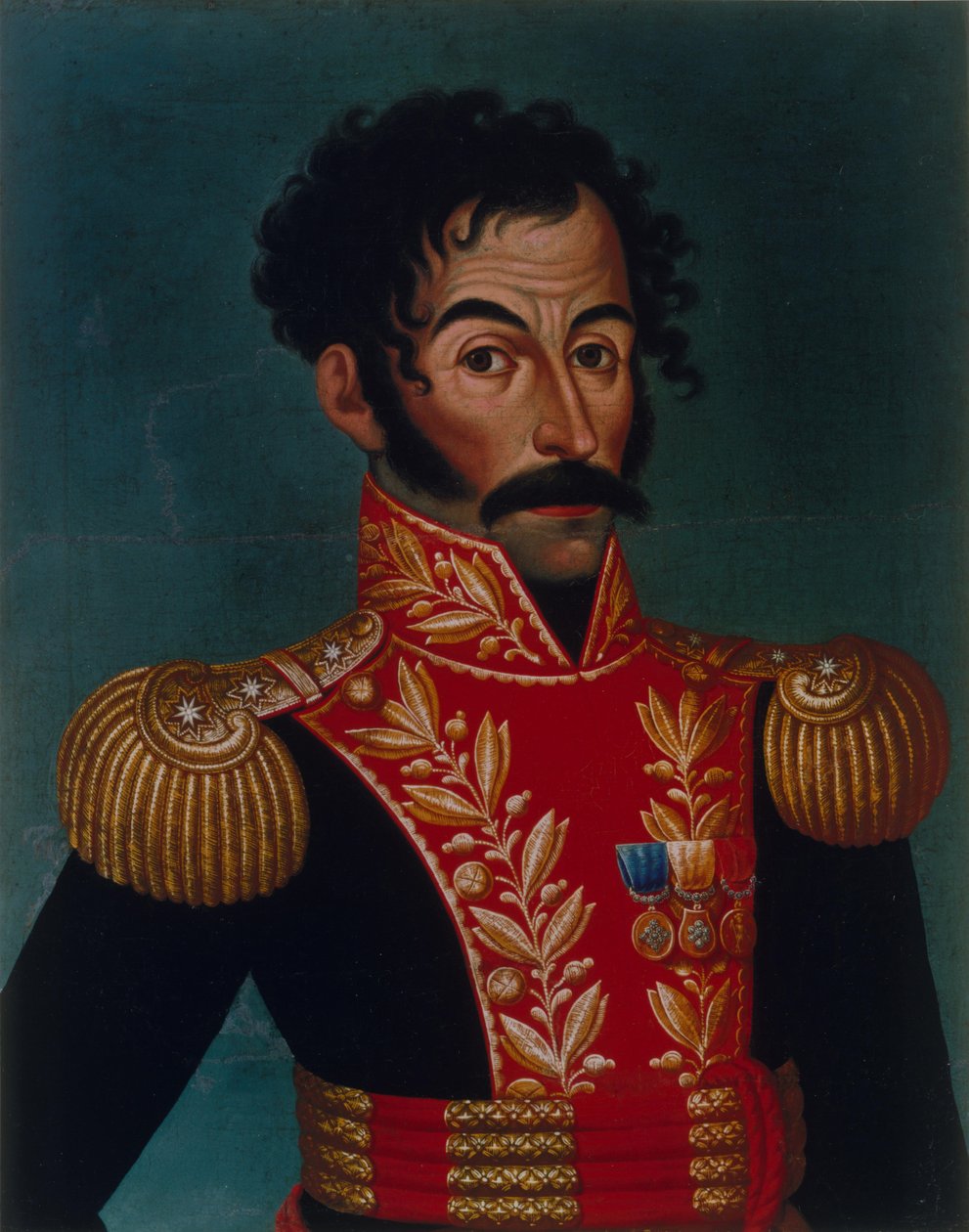 Porträtt av Simon Bolivar, 1823. av Unbekannt