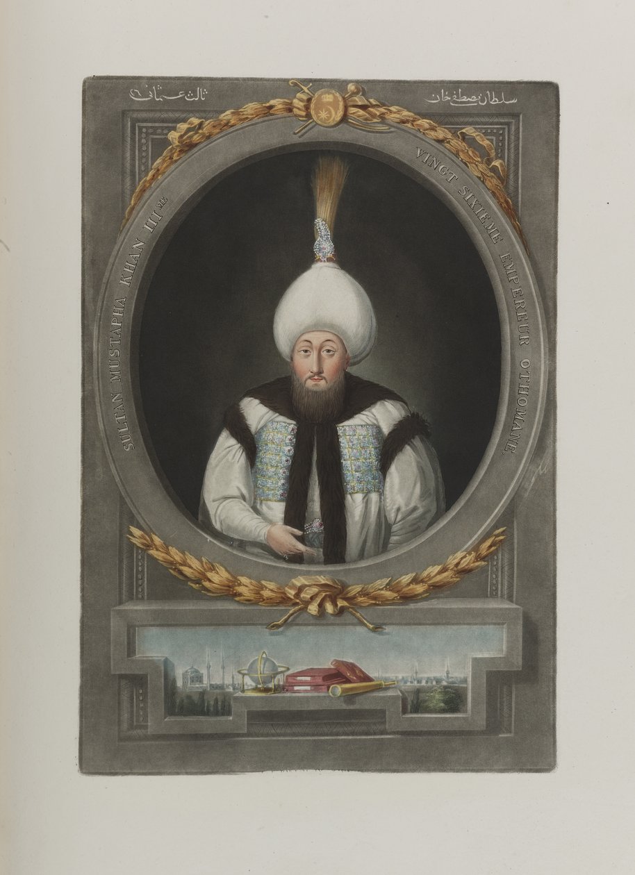 Porträtt av Sultan Mustafa III 1717-1774, 1815 av Unbekannt