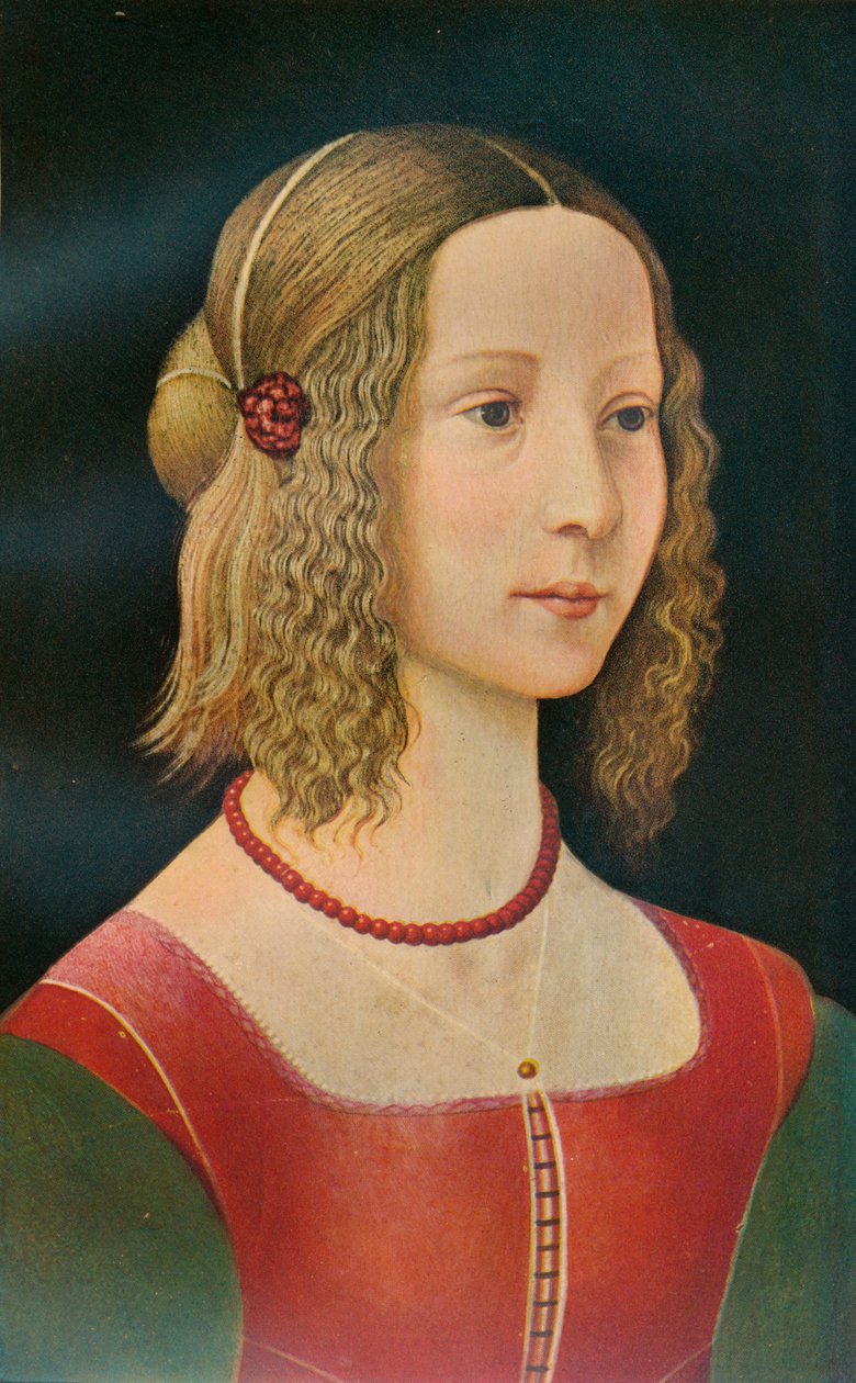 Porträtt av en flicka, c1490, 1911 av Unbekannt