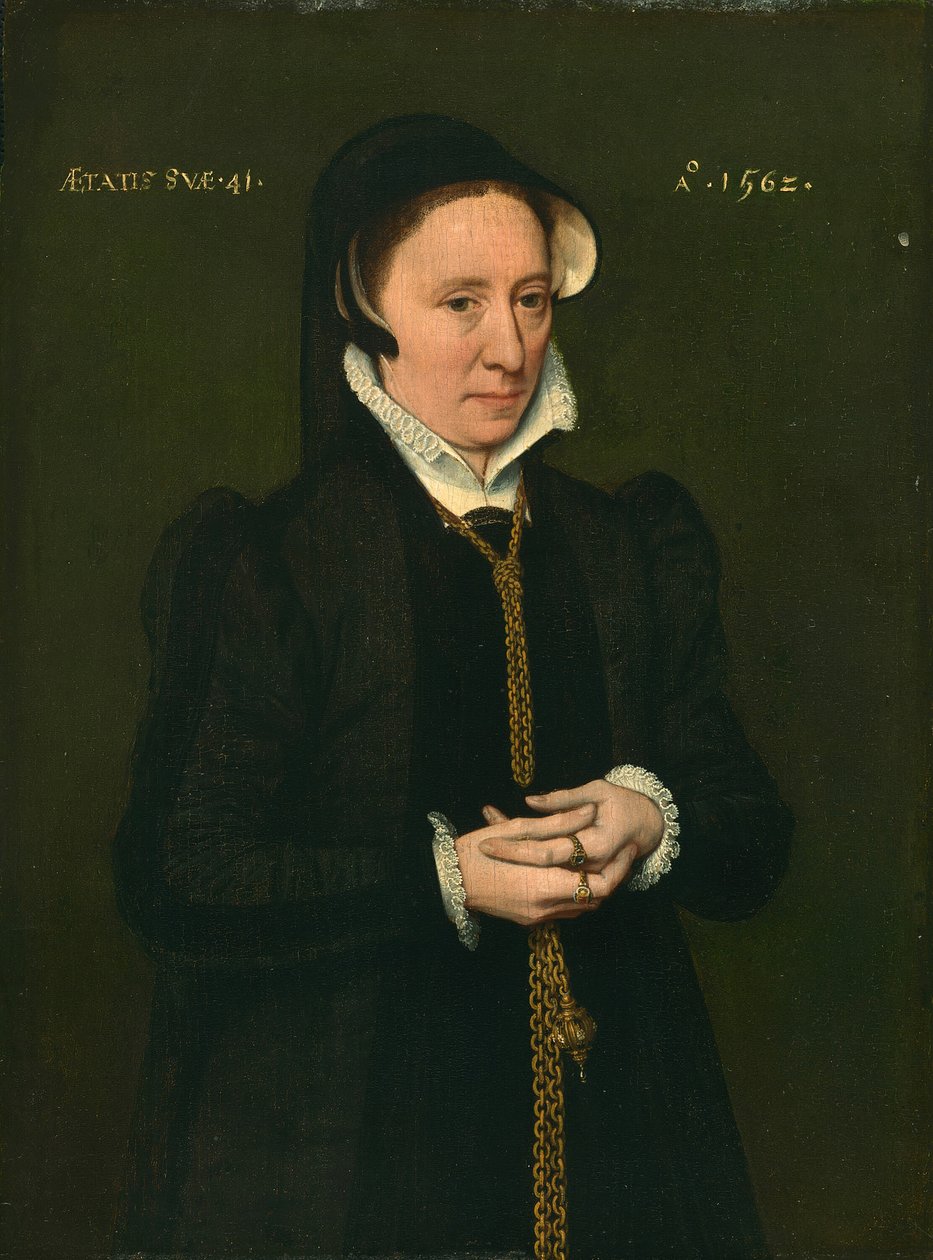Porträtt av en kvinna, 1562. av Unbekannt