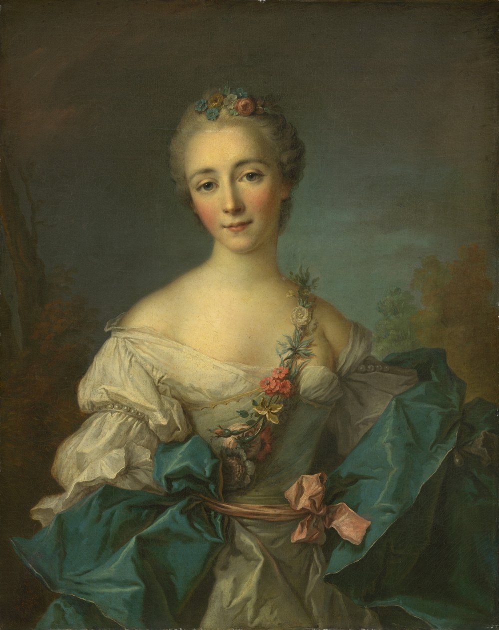 Porträtt av en ung kvinna, 17501760. av Unbekannt