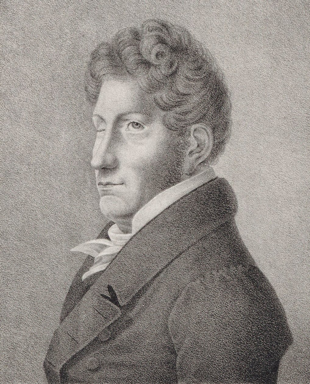 Porträtt av kompositören Friedrich Kuhlau 1786-1832. av Unbekannt
