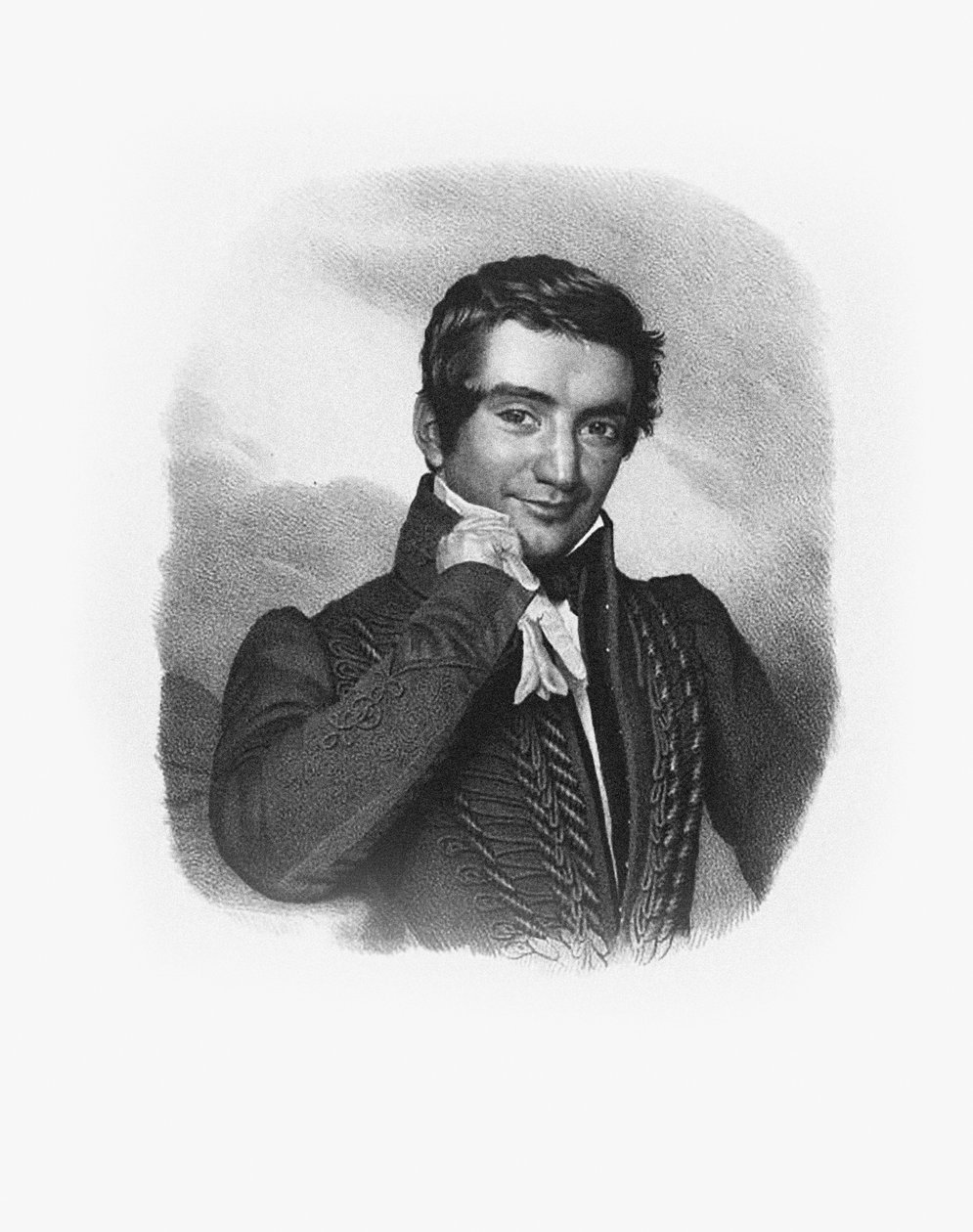 Porträtt av kompositören Cesare Pugni 1802-1870. av Unbekannt