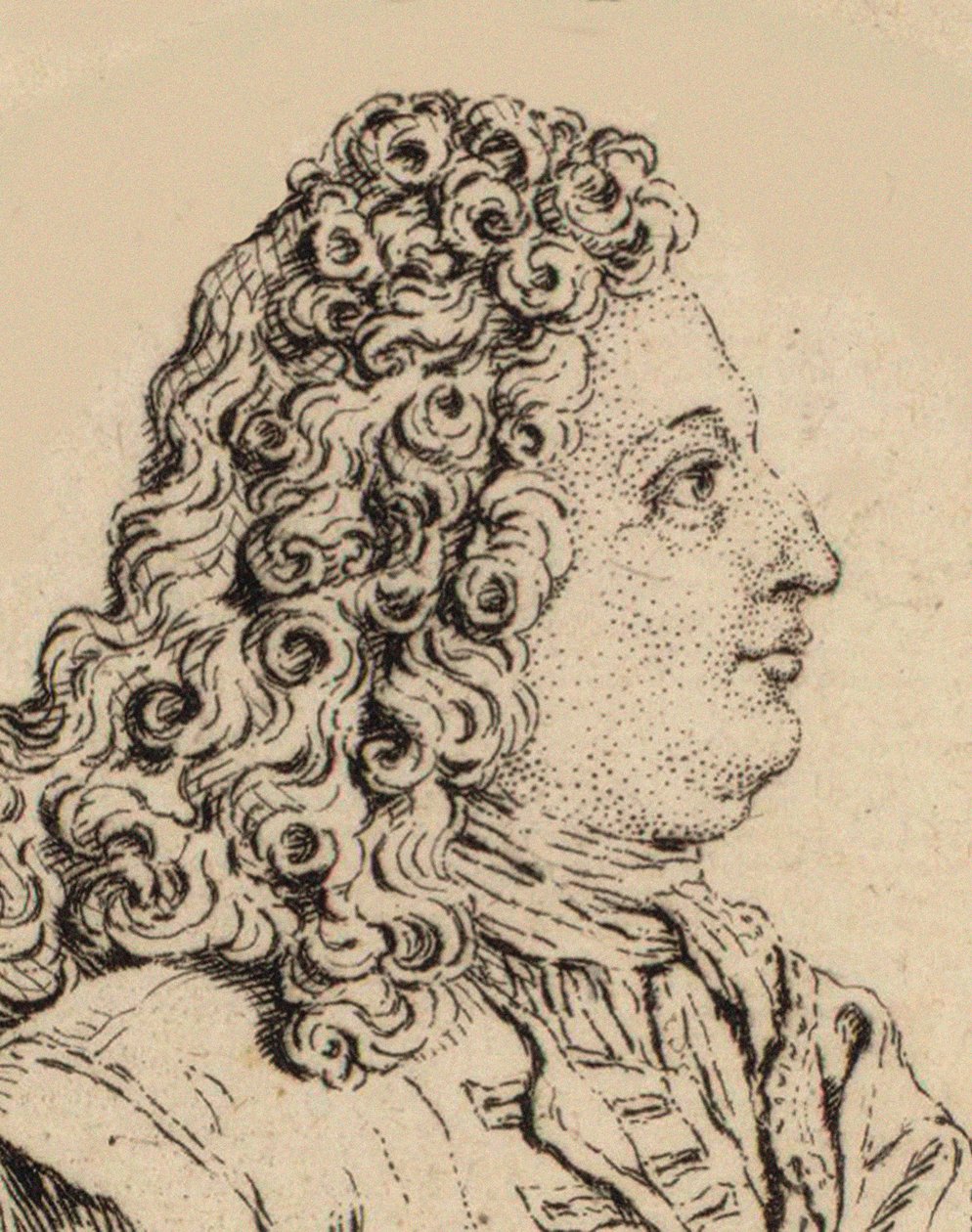 Porträtt av kompositören Marin Marais 1656-1728. av Unbekannt