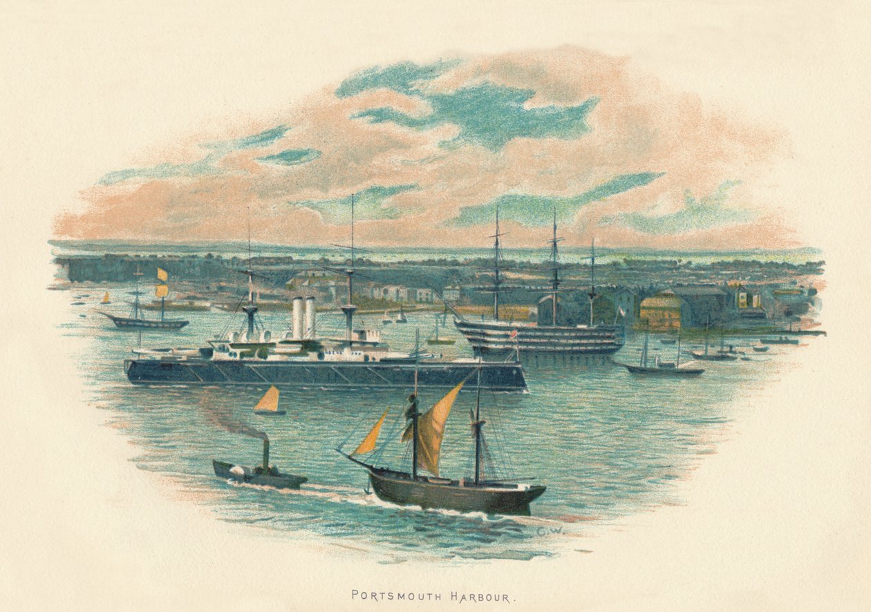 Portsmouth Harbour, c1890 av Unbekannt