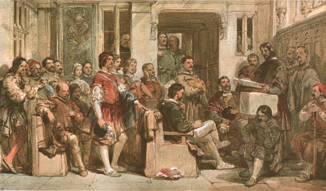 Böner i baronssalen, c1900. av Unbekannt