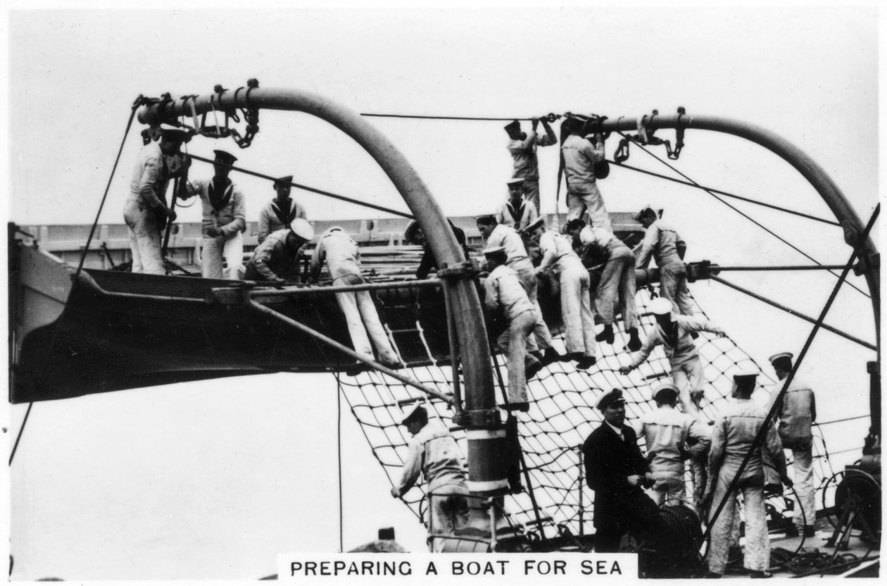 Förbereder en båt för havet, 1937 av Unbekannt