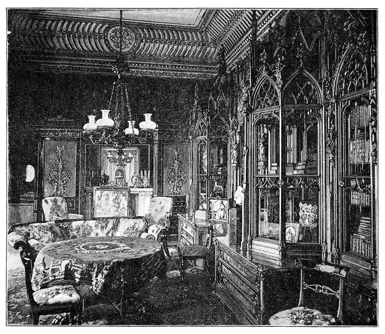 Prince Alberts Music Room, Buckingham Palace, 1900 av Unbekannt