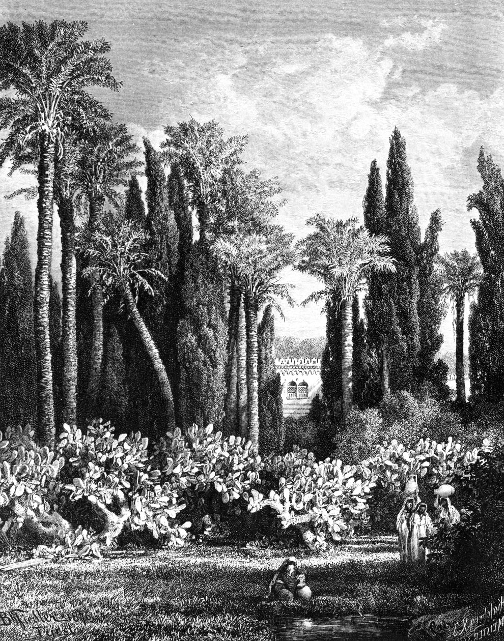 Princely Garden i Kairo, Egypten, 1880 av Unbekannt