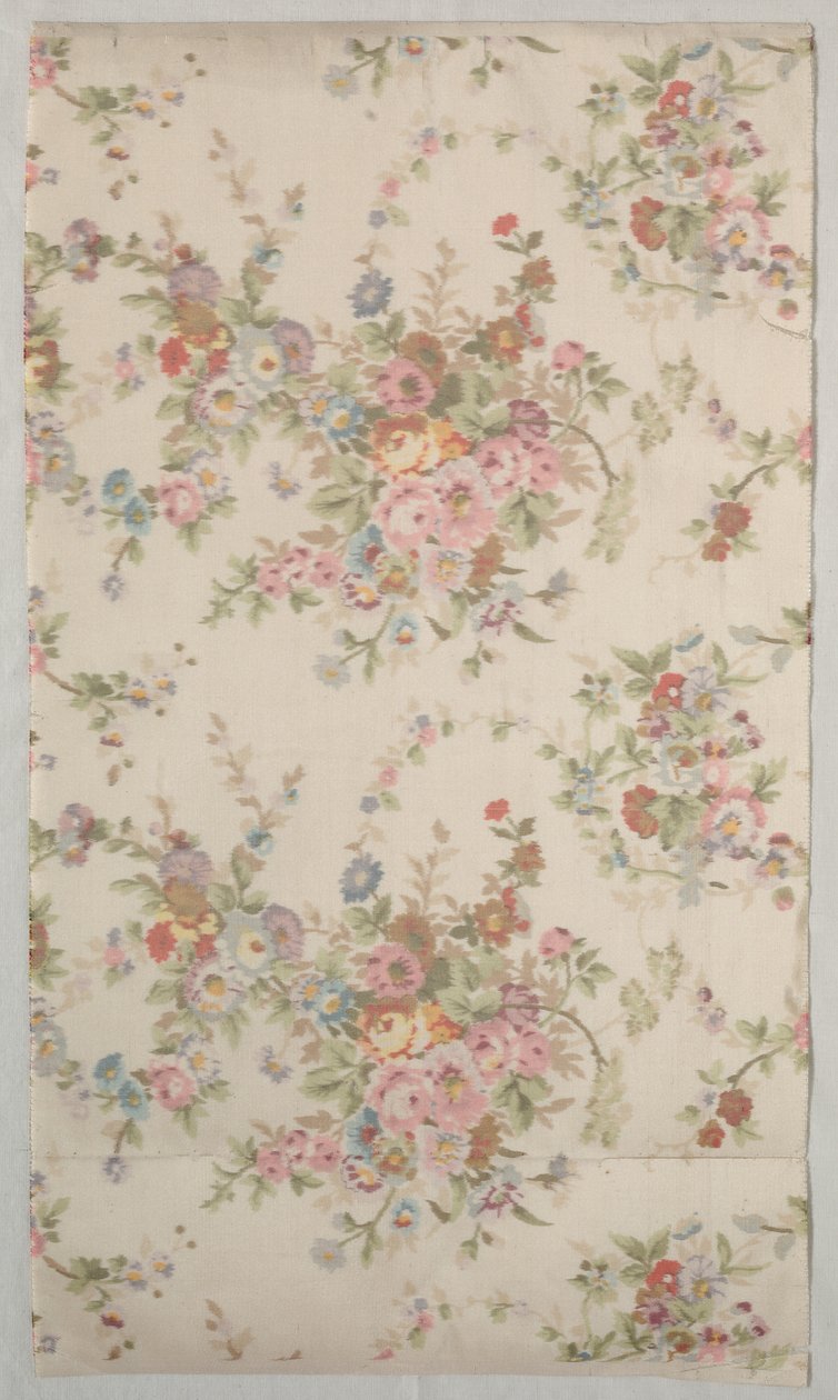 Tryckt siden med blomsterdesign, sent 1800-tal. av Unbekannt