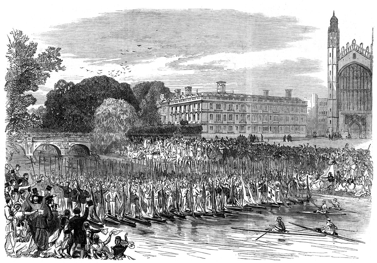 Procession av båtar vid Cambridge, 1870 av Unbekannt