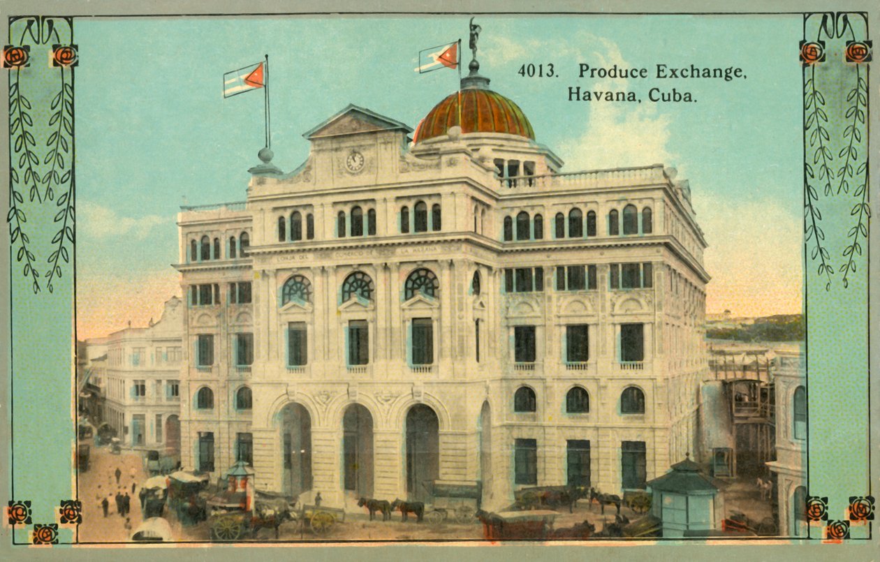 Producera Exchange, Havanna, Kuba, c1910-talet. av Unbekannt