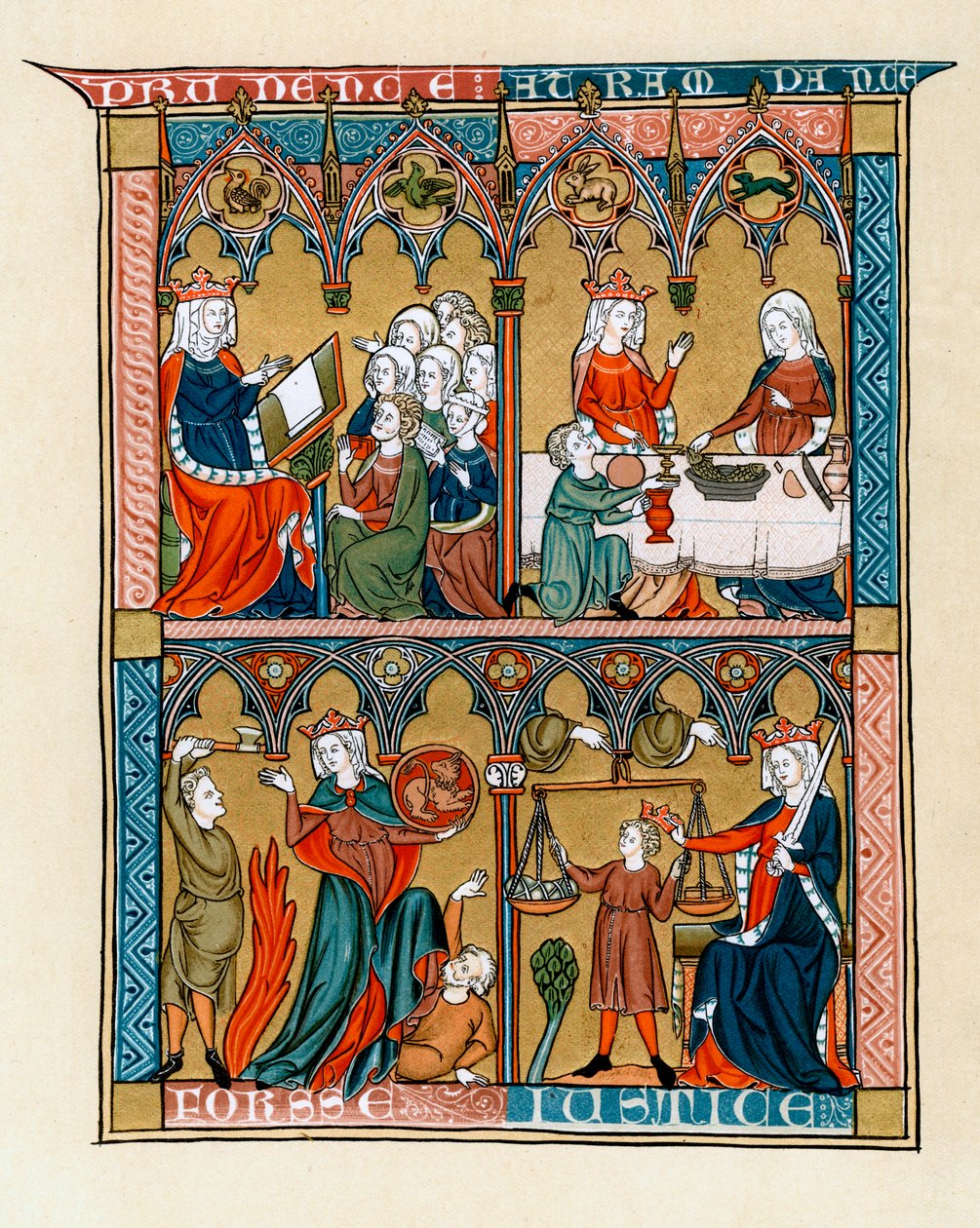 Försiktighet, nykterhet, mod och rättvisa, 1290-1300 av Unbekannt
