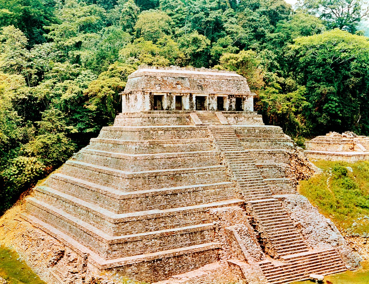 Pyramid and Temple-of-the-Inscriptions, Palenque, Mexiko, 700-talet av Unbekannt