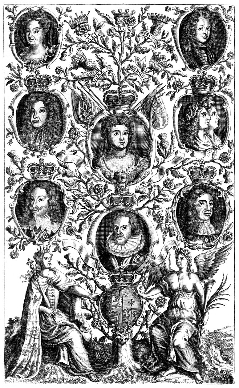 Drottning Annes 1665-1714 släktträd av Unbekannt