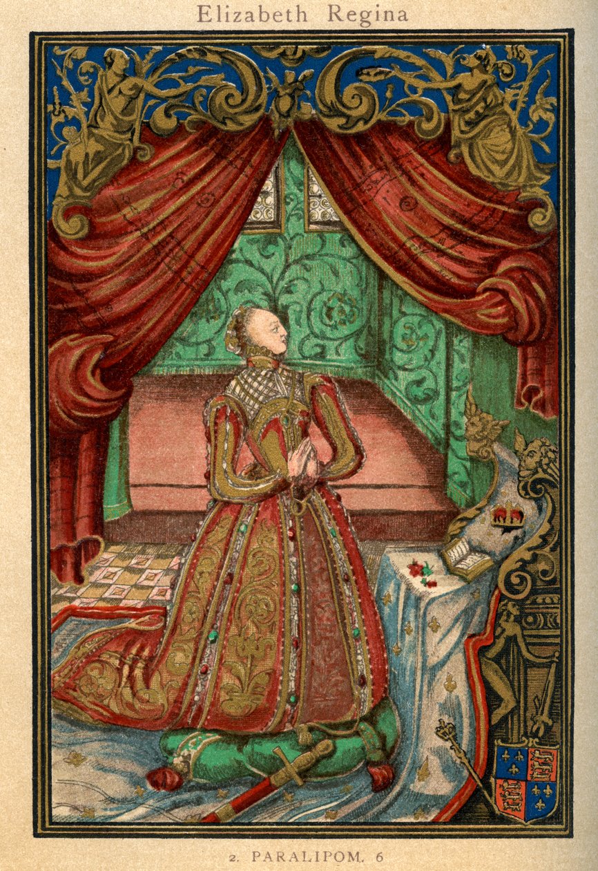 Drottning Elizabeth I vid bön, 1569, 1893 av Unbekannt