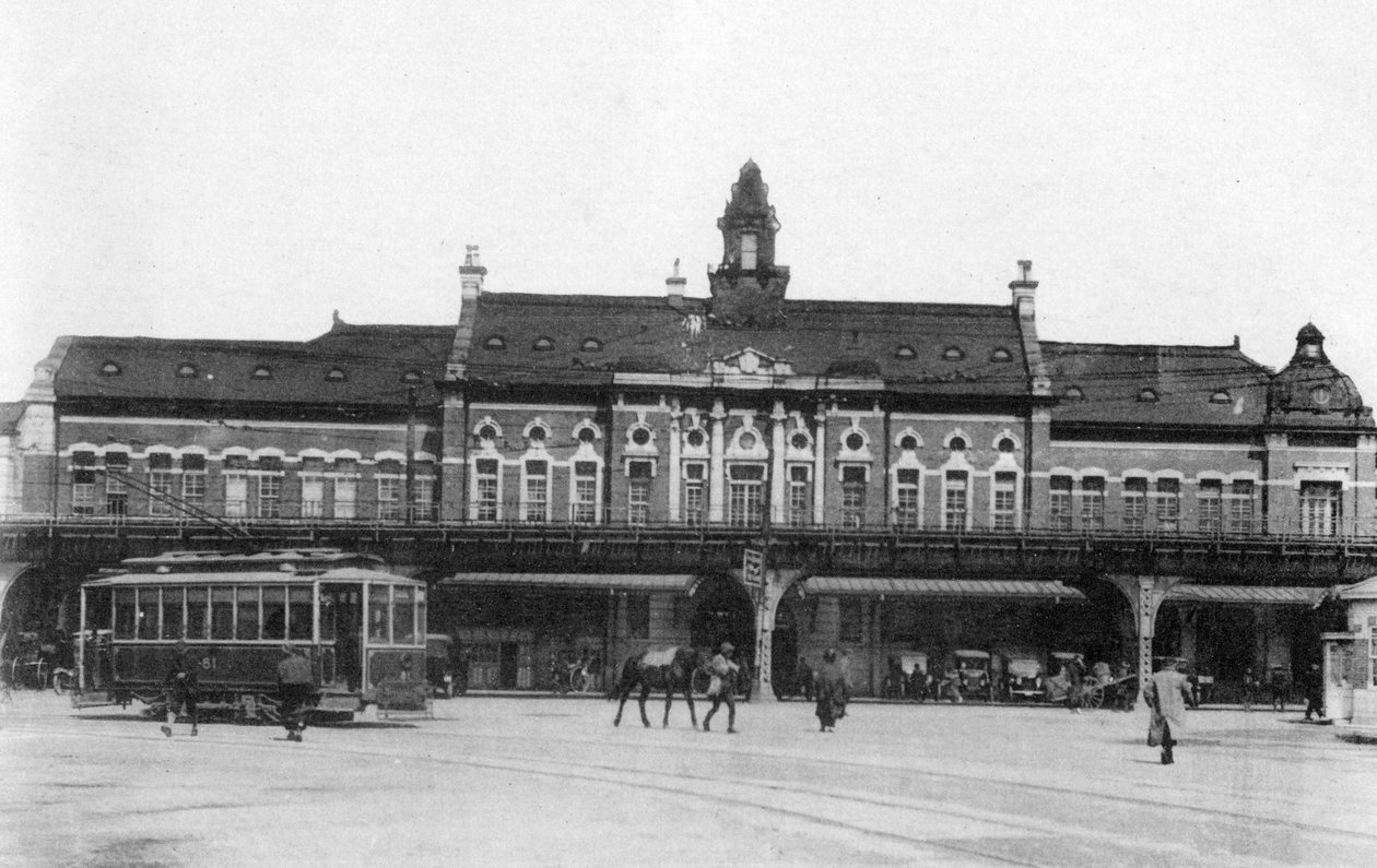 Järnvägsstationen i Yokohama, Japan, 1900-talet av Unbekannt