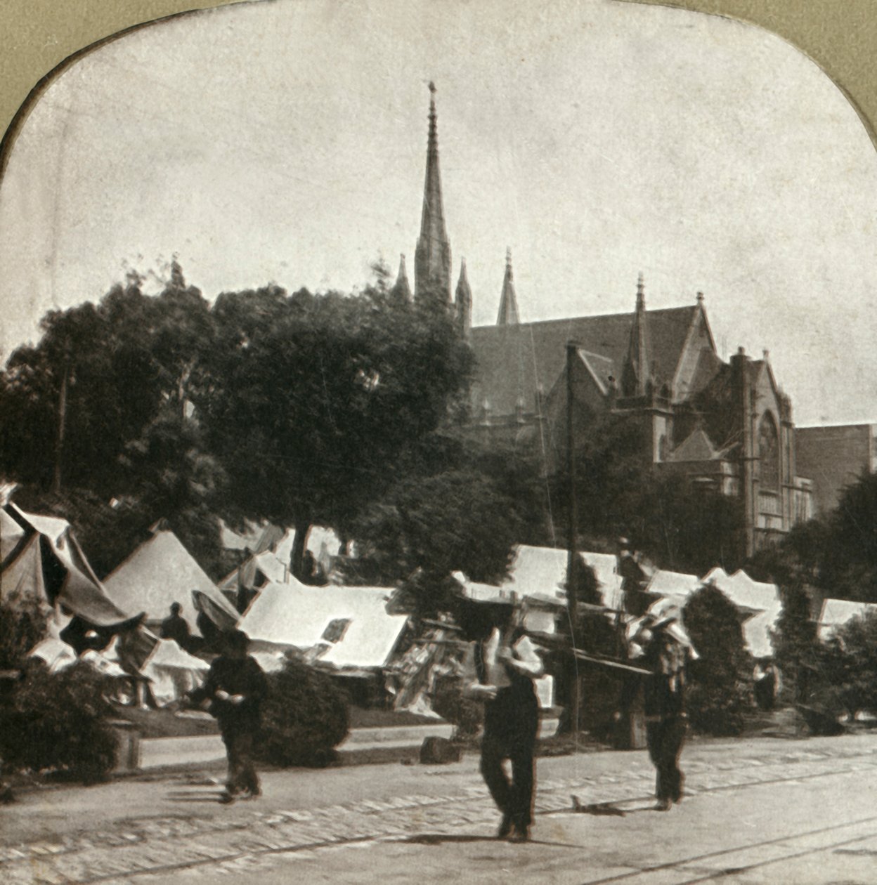 Flyktingläger på Jefferson Square, 1906. av Unbekannt