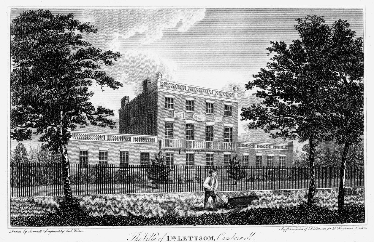 John Coakley Lettsoms bostad, Camberwell, London, 1817 av Unbekannt