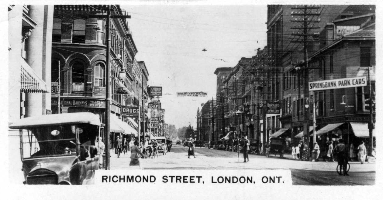 Richmond Street, London, sydvästra Ontario, Kanada, c1920-talet av Unbekannt
