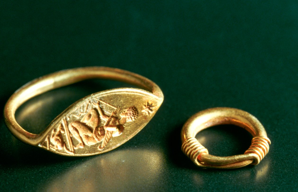 Ring med inskription, smycken, Tunisien, 300-400-talet av Unbekannt