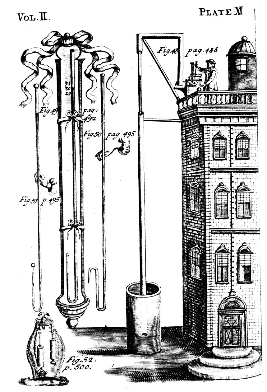 Robert Boyles experimenterar med luftpumpar, 1725 av Unbekannt