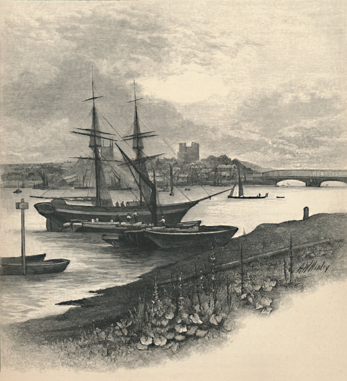 Rochester, från Strood, 1886 av Unbekannt