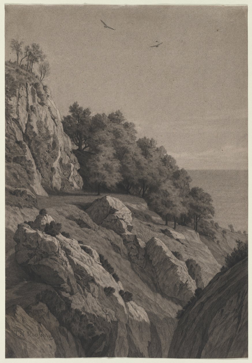 Rocky Cliff on a Coast, ca. 1850-1860. av Unbekannt