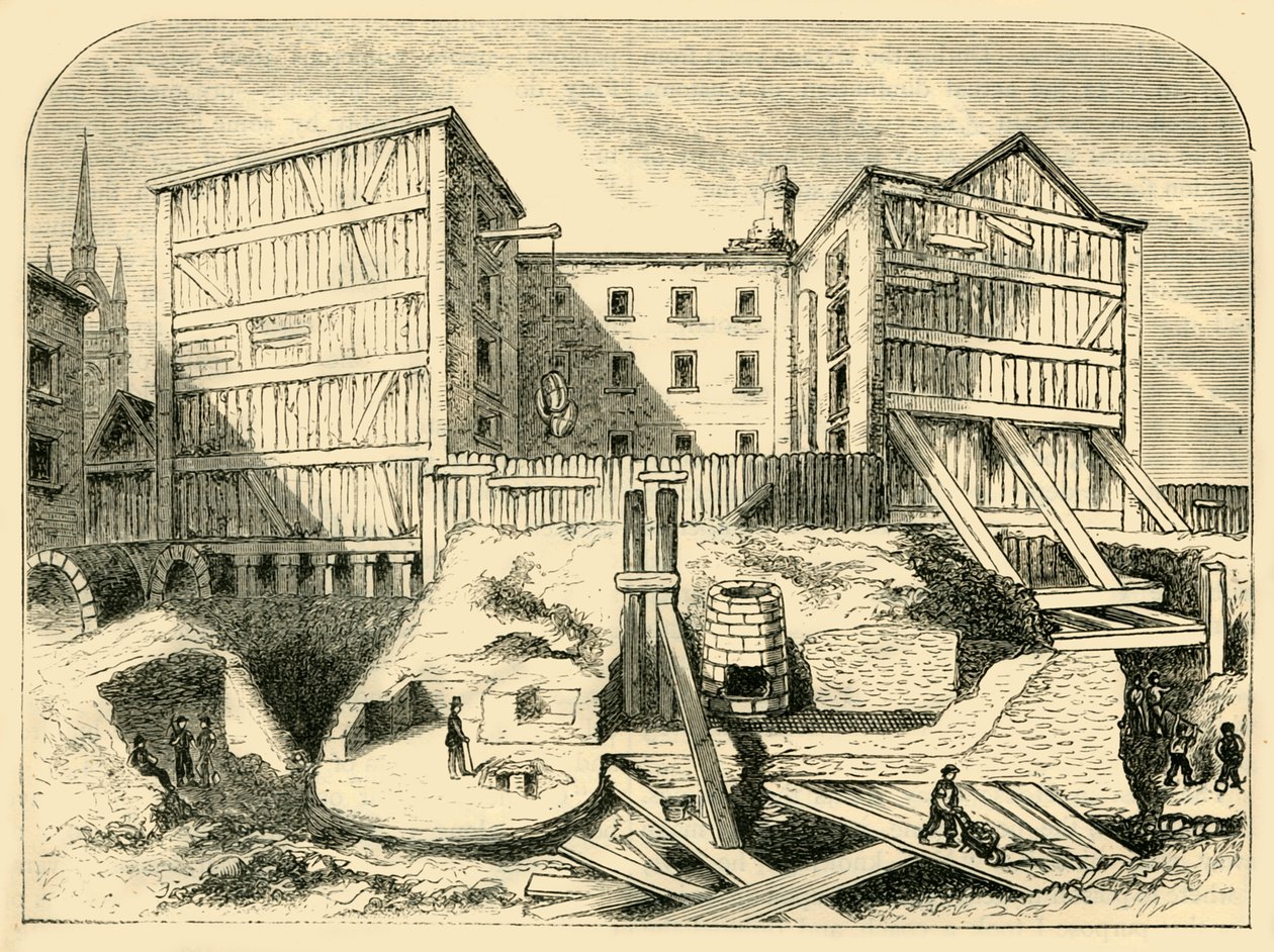 Romerska lämningar hittades i Billingsgate, c1872. av Unbekannt